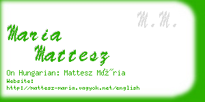 maria mattesz business card
